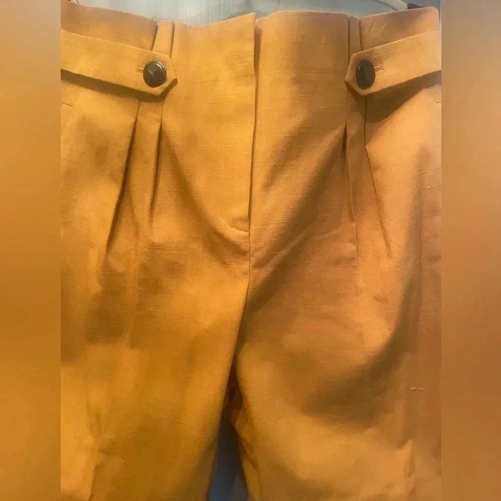 Sézane pants Mustard yellow Armando Trousers 14 Ocre $288 - Picture 7 of 14